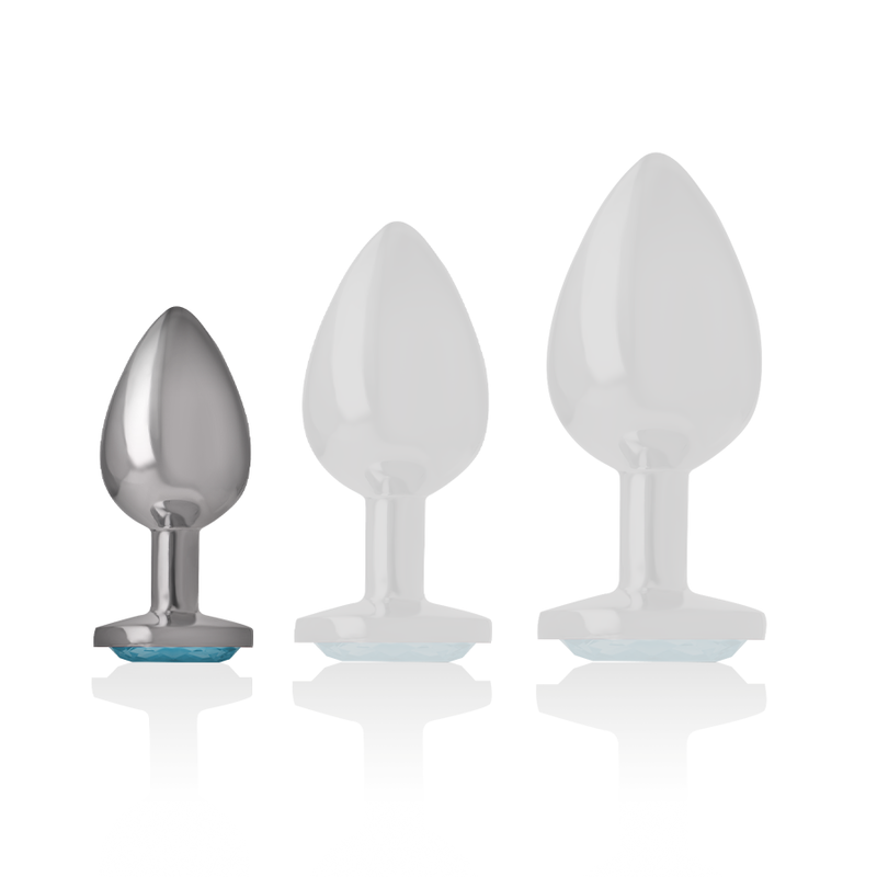 INTENSE - ALUMINUM METAL ANAL PLUG, BLUE HEART, SIZE S
