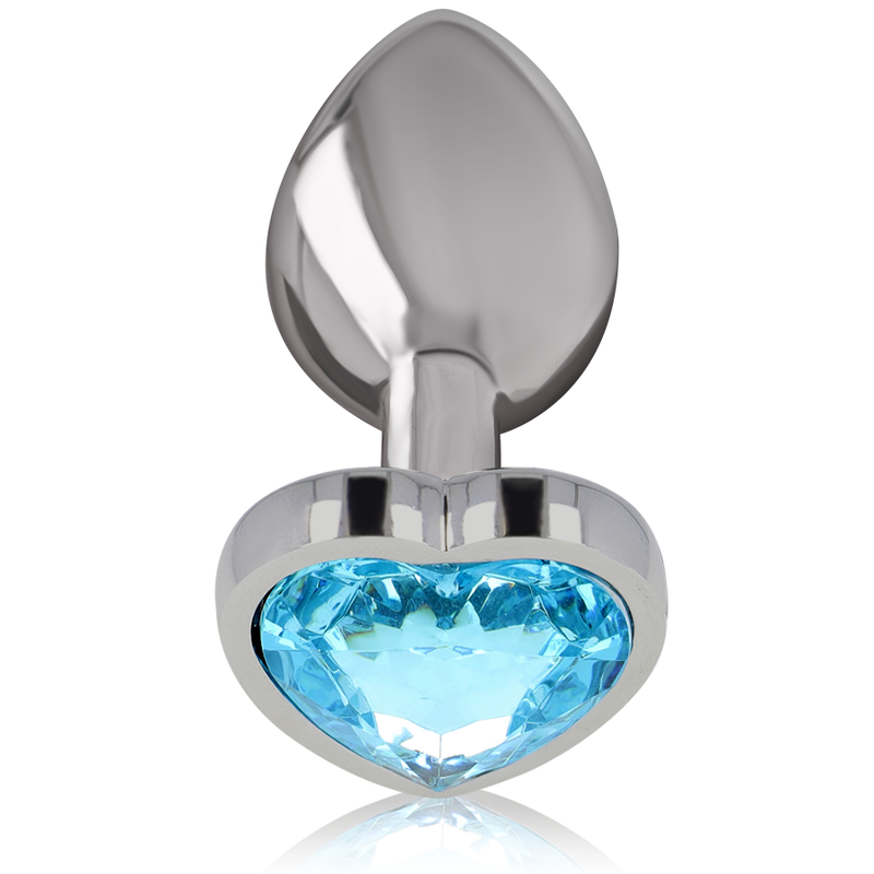 INTENSE - ALUMINUM METAL ANAL PLUG, BLUE HEART, SIZE S