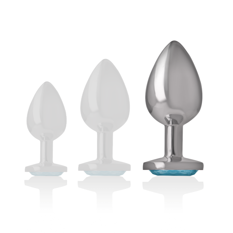 INTENSE - ALUMINUM METAL ANAL PLUG BLUE HEART, SIZE L