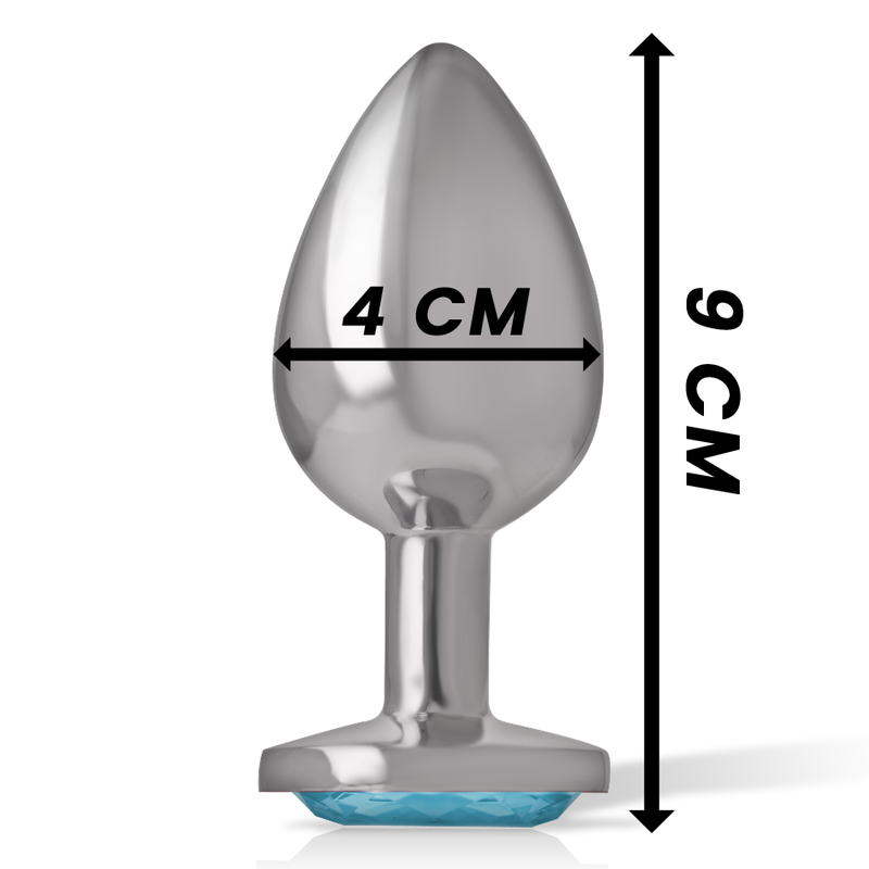INTENSE - ALUMINUM METAL ANAL PLUG BLUE HEART, SIZE L