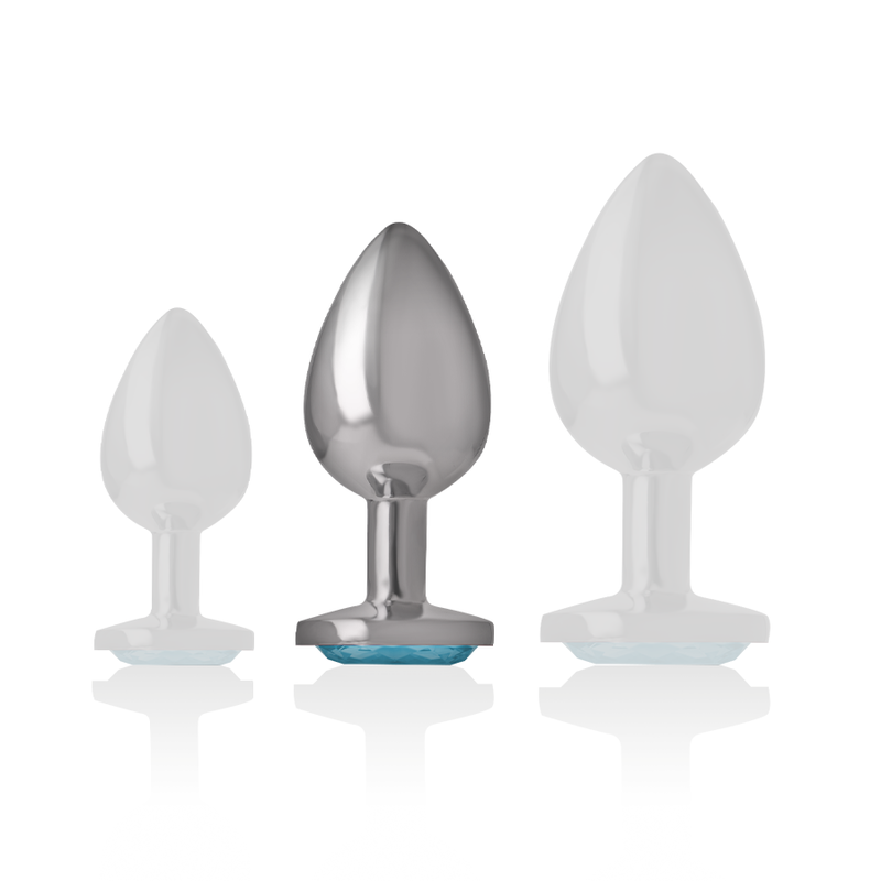 INTENSE - ALUMINUM METAL ANAL PLUG, BLUE HEART, SIZE M