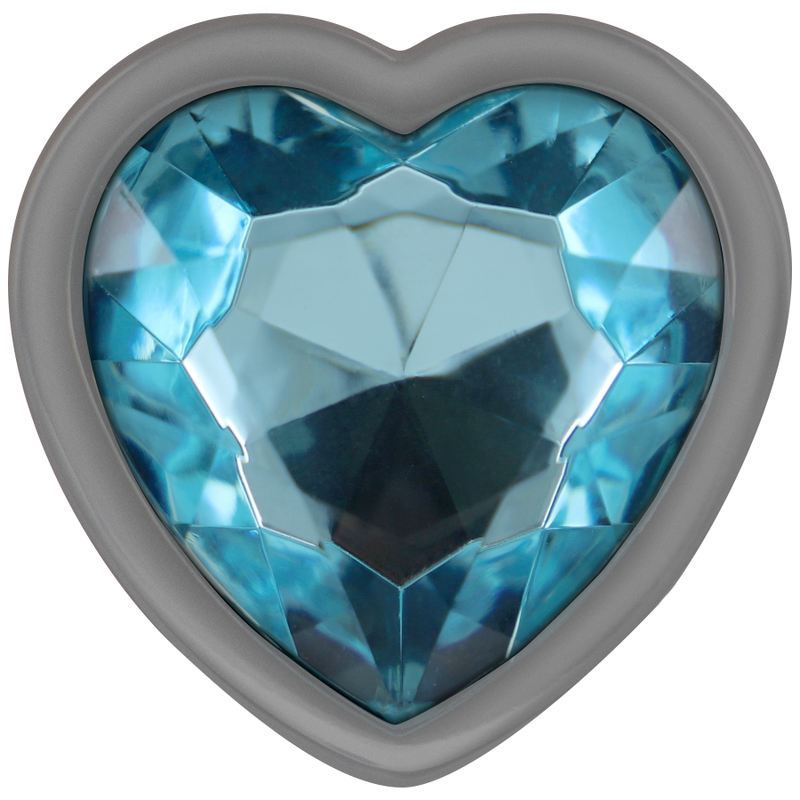 INTENSE - ALUMINUM METAL ANAL PLUG, BLUE HEART, SIZE M