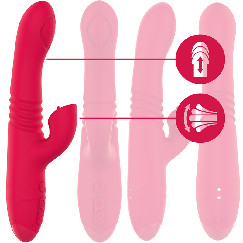 INTENSE - DUA MULTIFUNCTIONAL RECHARGEABLE UP AND DOWN VIBRATOR WITH RED TONGUE