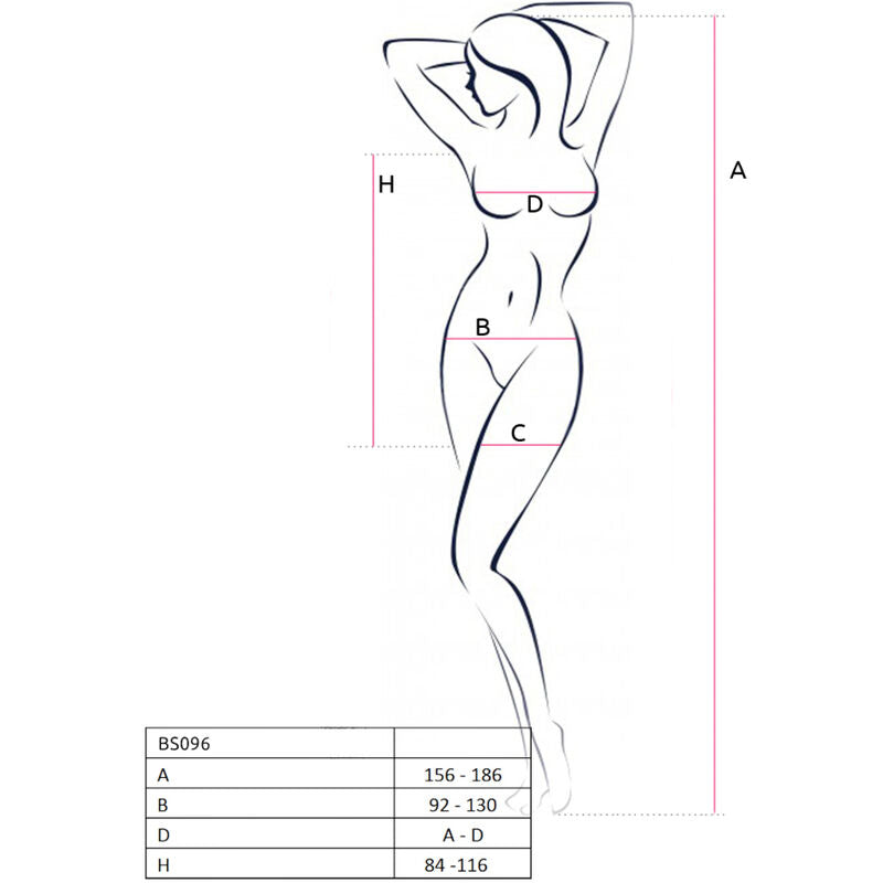 PASSION - BS096 BLACK BODYSTOCKINGS, ONE SIZE