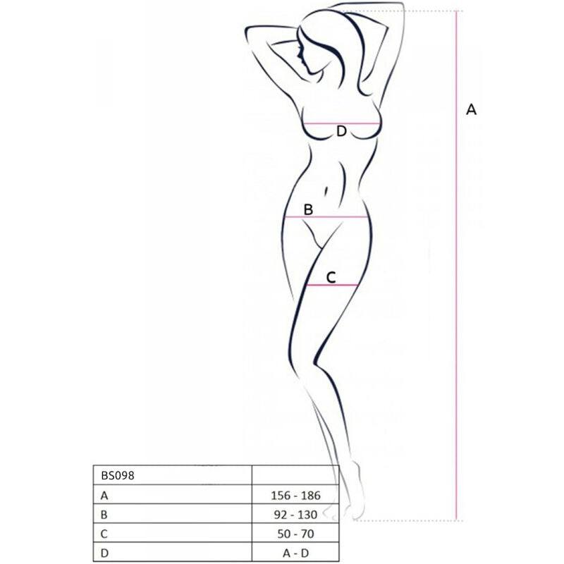 PASSION - BS098 BLACK BODYSTOCKINGS, ONE SIZE