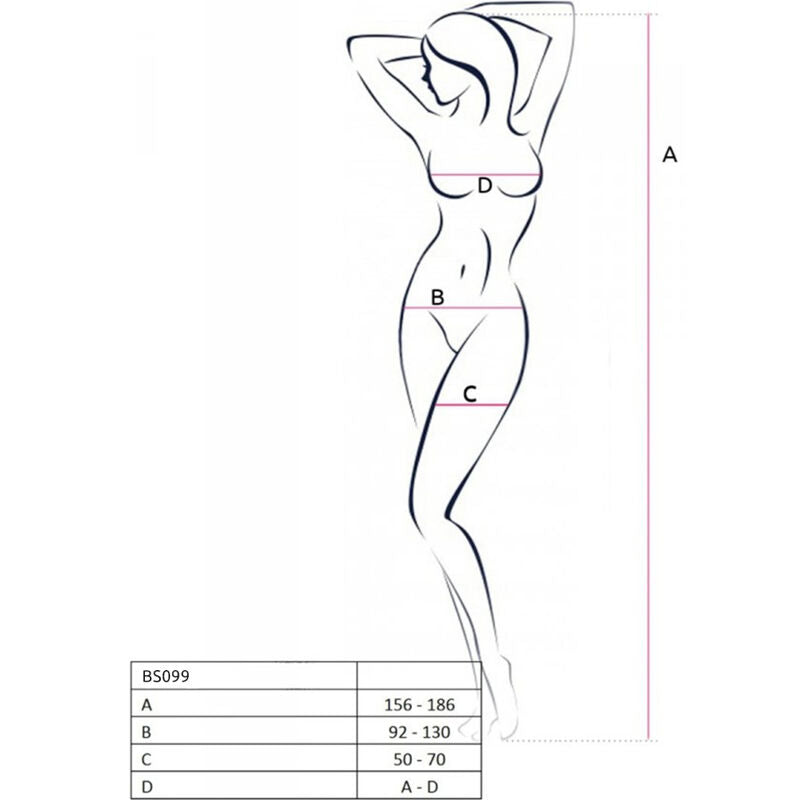 PASSION - BS099 BLACK BODYSTOCKINGS, ONE SIZE