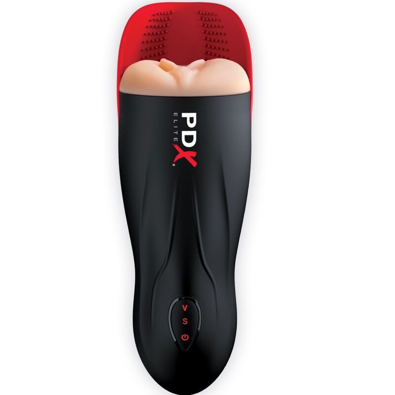 PDX ELITE - STROKER FUCK-O-MATIC VAGINA DOUBLE VIBRATION, PENIS &amp; TESTICLES