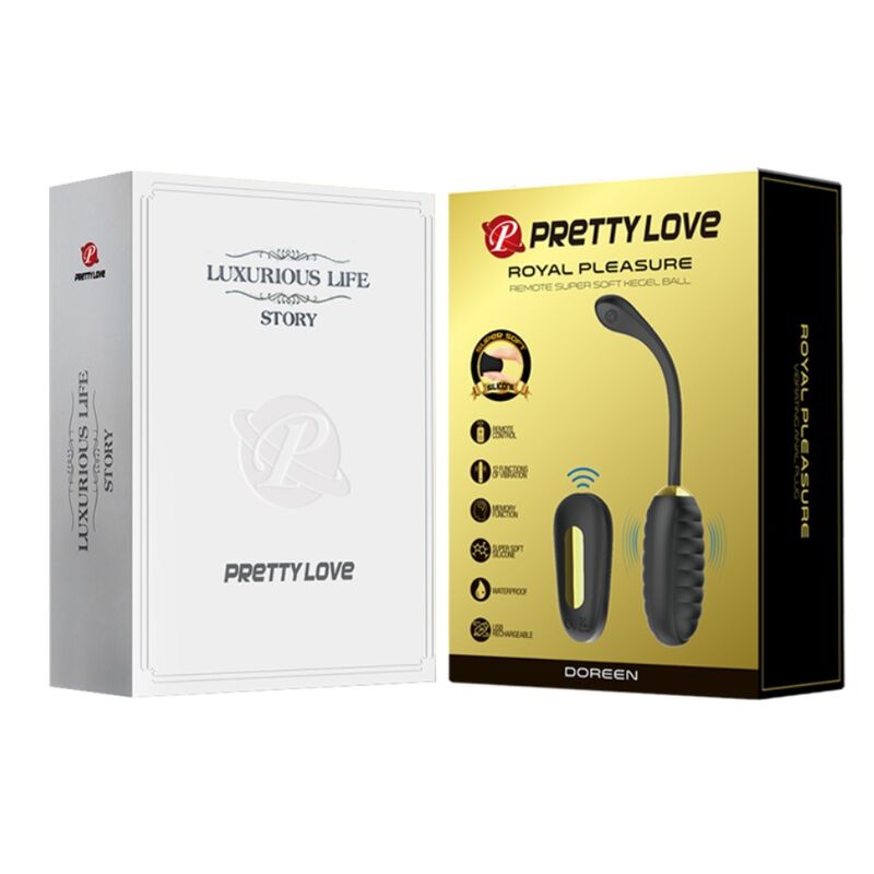 PRETTY LOVE - DOREEN LUXURY RECHARGEABLE VIBRANT EGG BLACK WITH REMOTE CONTROL