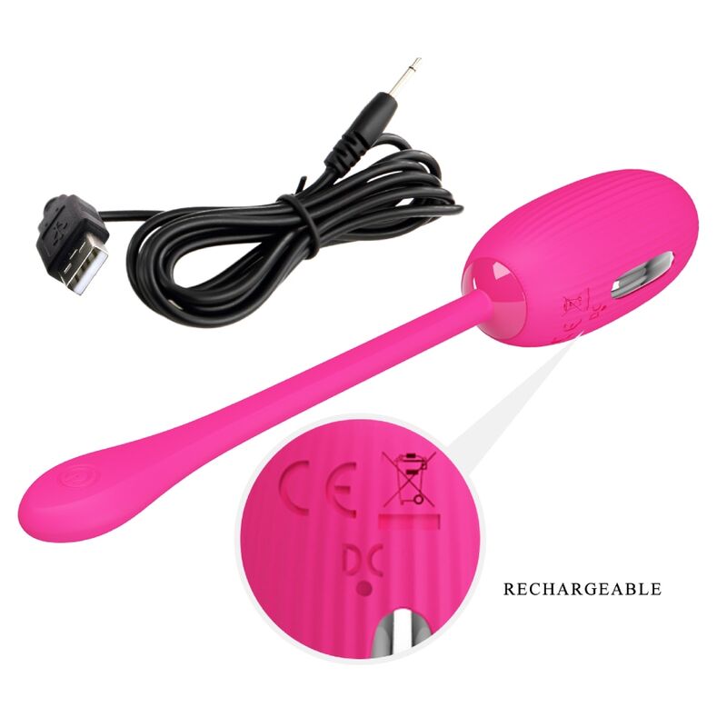 PRETTY LOVE - DOREEN RECHARGEABLE VIBRANT EGG MAGENTA WITH REMOTE CONTROL
