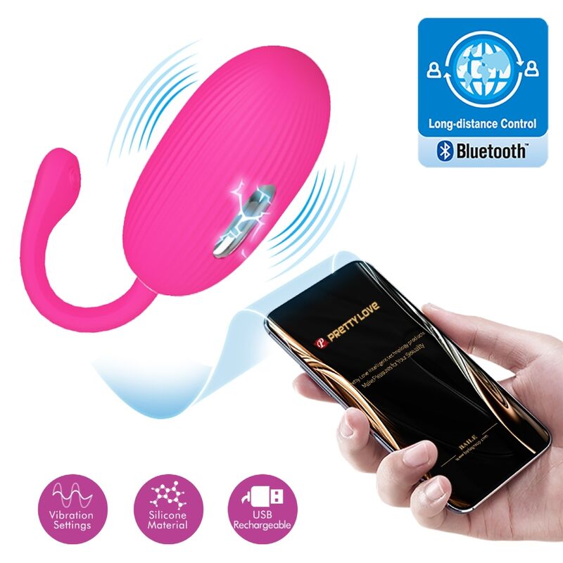 PRETTY LOVE - DOREEN RECHARGEABLE VIBRANT EGG MAGENTA WITH REMOTE CONTROL