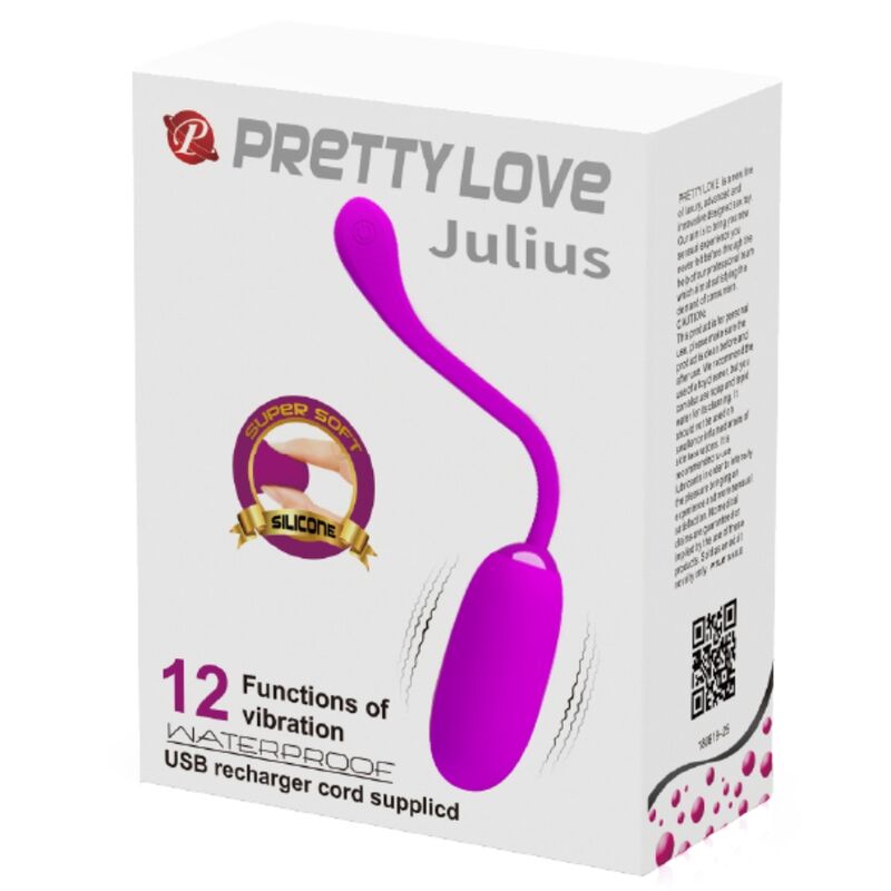 PRETTY LOVE - JULIUS WATERPROOF, RECHARGEABLE VIBRATION EGG PURPLE