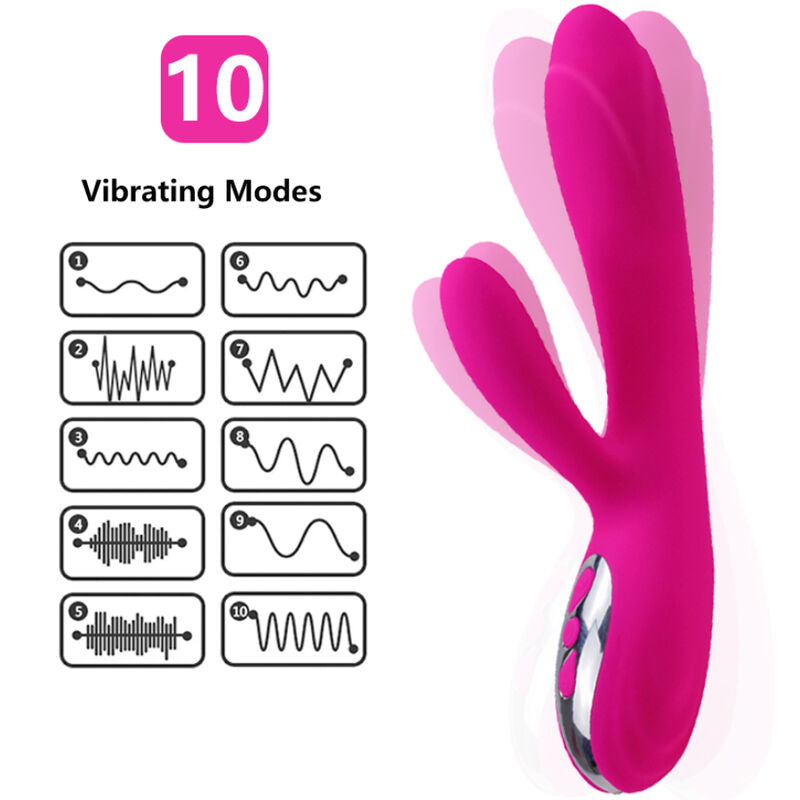 ARMONY - FLEXIBLE VIBRATOR &amp; STIMULATOR WITH FUCHSIA WARMING EFFECT