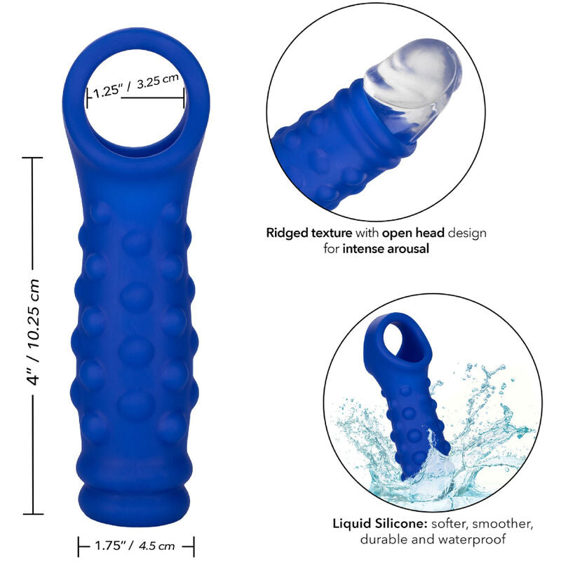 CALEXOTICS - ADMIRAL PENIS COVER WITH BEADS, LIQUID SILICONE BLUE