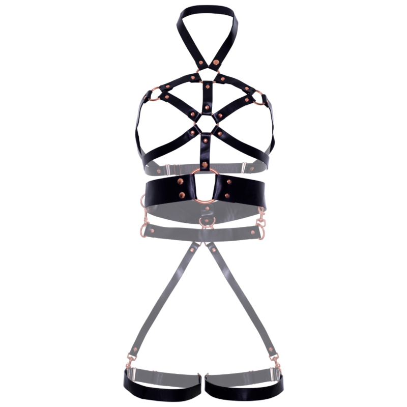 LEG AVENUE - GRIP BODY BELT MADE OF VEGAN LEATHER BLACK S