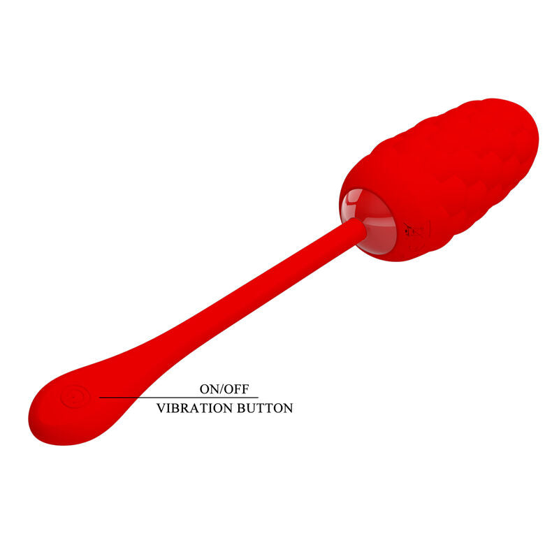 PRETTY LOVE - VIBRANT EGG WITH RED RECHARGEABLE SEA TEXTURE