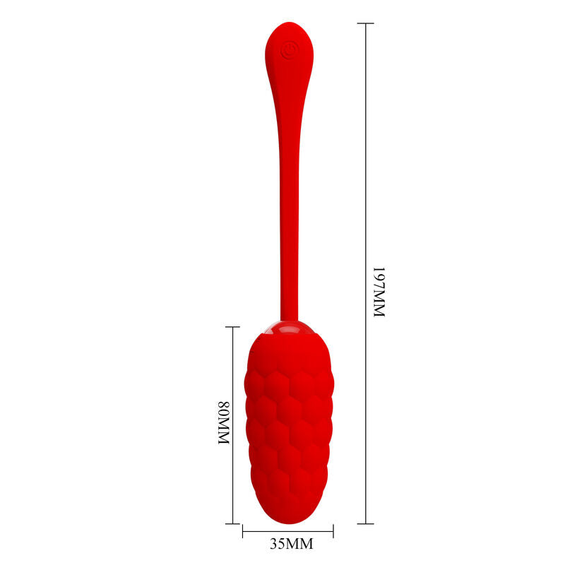PRETTY LOVE - VIBRANT EGG WITH RED RECHARGEABLE SEA TEXTURE