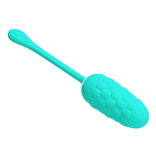PRETTY LOVE - VIBRANT EGG WITH RECHARGEABLE SEA TEXTURE IN AQUA GREEN