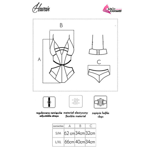 LIVCO CORSETTI FASHION - HAWAIN LC 90665 BODY SCHWARZ