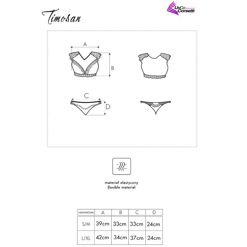 LIVCO CORSETTI FASHION - TIMOSAN LC 90631 BRA + PANTIES BLACK L/XL