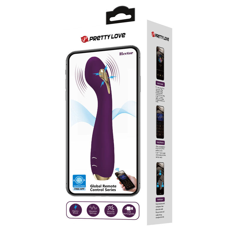 PRETTY LOVE - HECTOR ELECTROSHOCK VIBRATOR APP CONTROL PURPLE