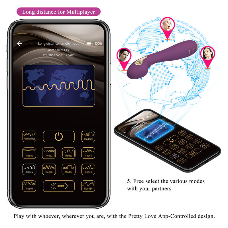 PRETTY LOVE - HECTOR ELECTROSHOCK VIBRATOR APP CONTROL PURPLE