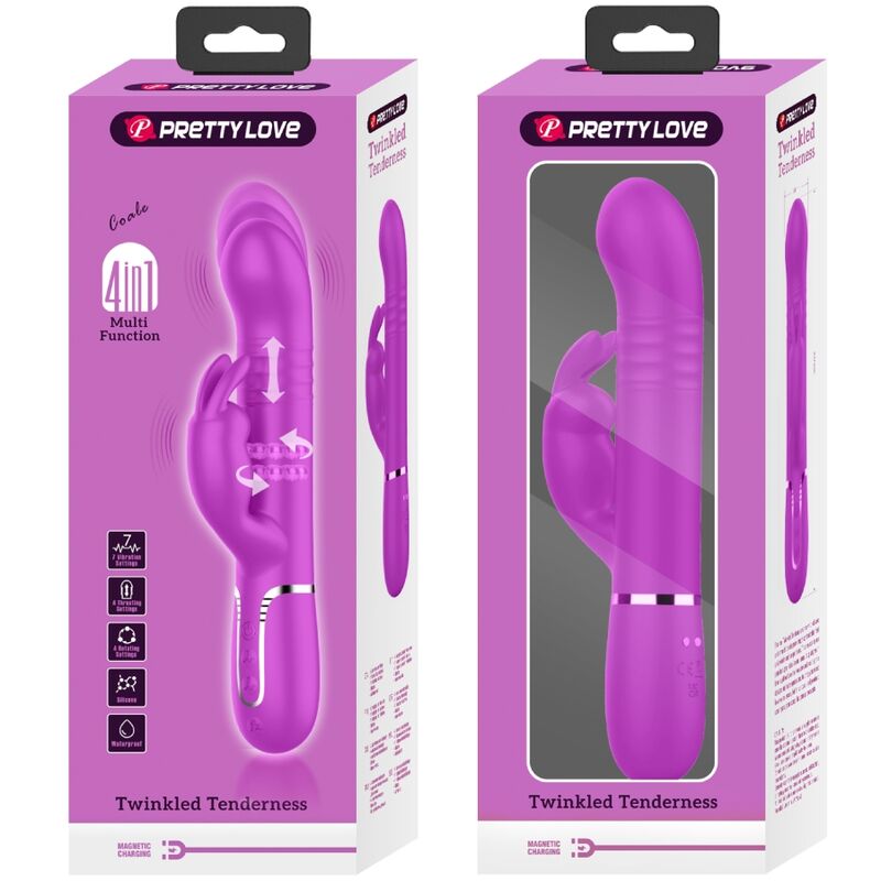 PRETTY LOVE - COALE RABBIT VIBRATOR PERLEN VIOLET