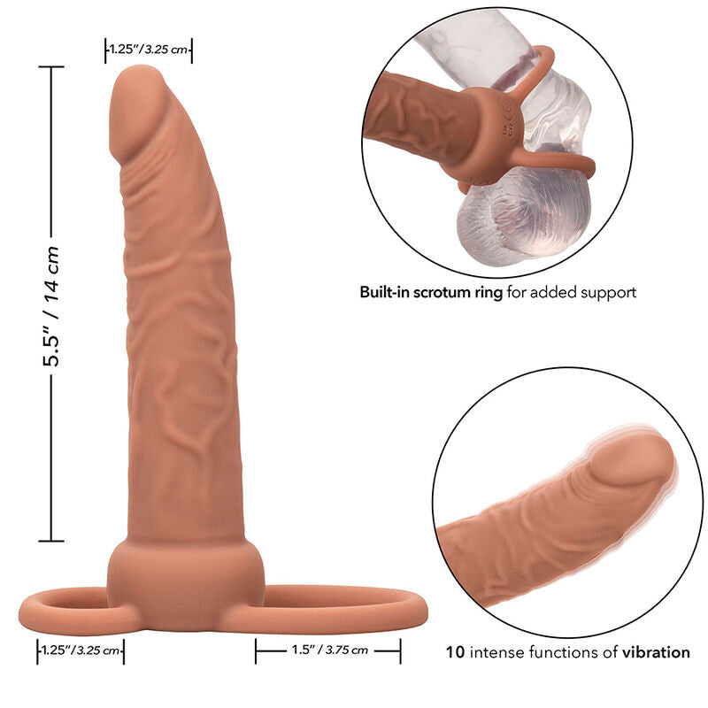 CALEXOTICS - PERFORMANCE MAXX RECHARGEABLE DUAL PENETRATOR, BROWN