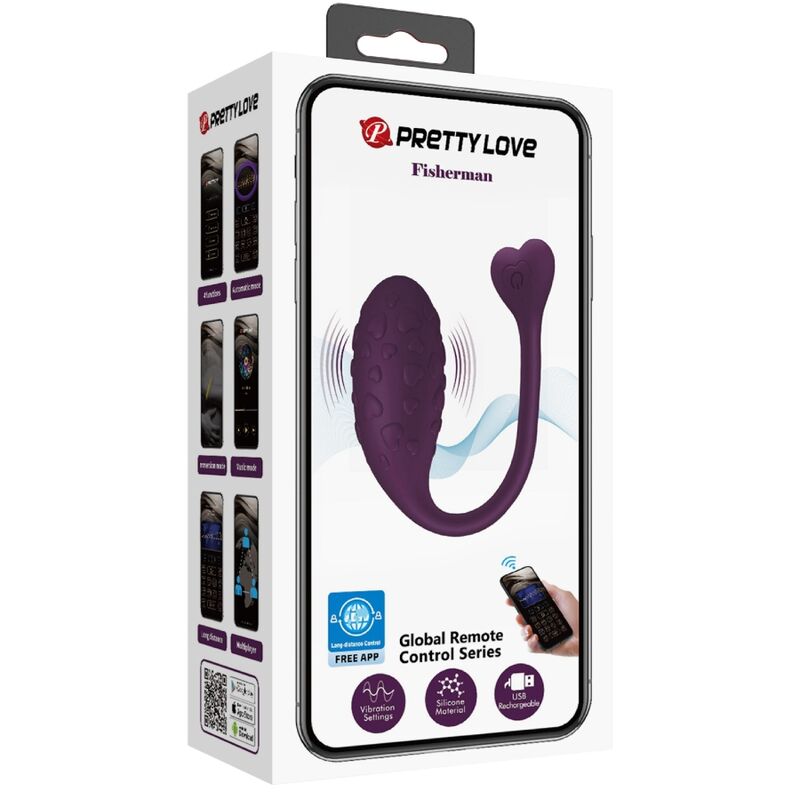 PRETTY LOVE - FISHERMAN APP-CONTROLLED VIBRANT EGG PURPLE