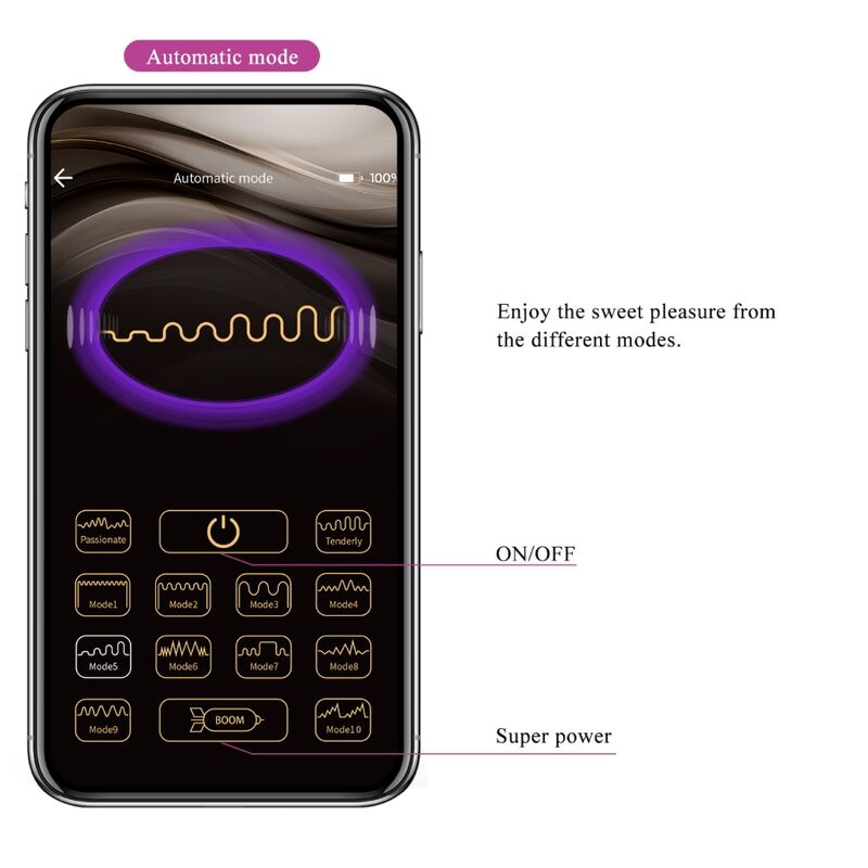PRETTY LOVE - FISHERMAN APP-CONTROLLED VIBRANT EGG PURPLE