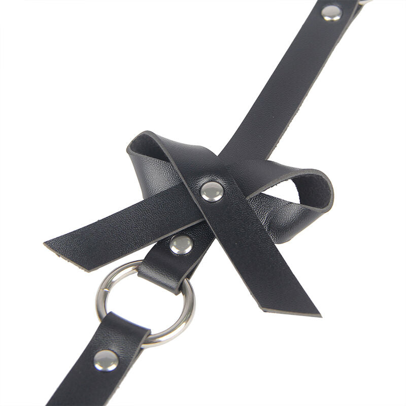 SUBBLIME - LEATHER CHAIN ​​LEG HARNESS BLACK ONE SIZE