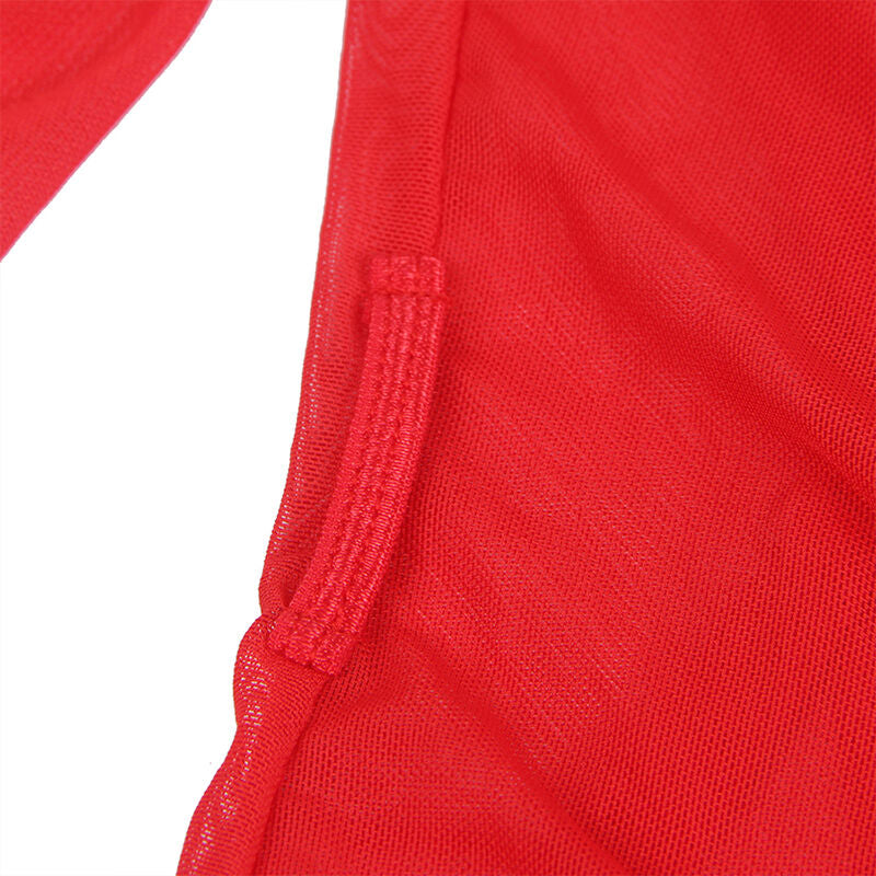 SUBBLIME - TRANSPARENT FABRIC COAT WITH LACE DETAIL RED S/M