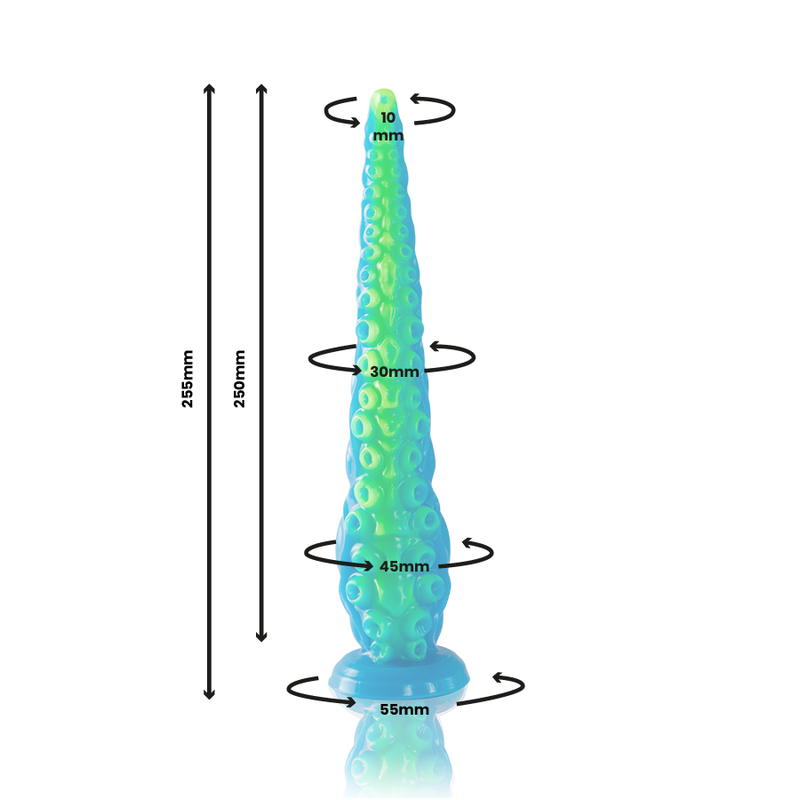 EPIC - SCYLLA FLUORESCENT THIN TENTACLE DILDO, SMALL SIZE