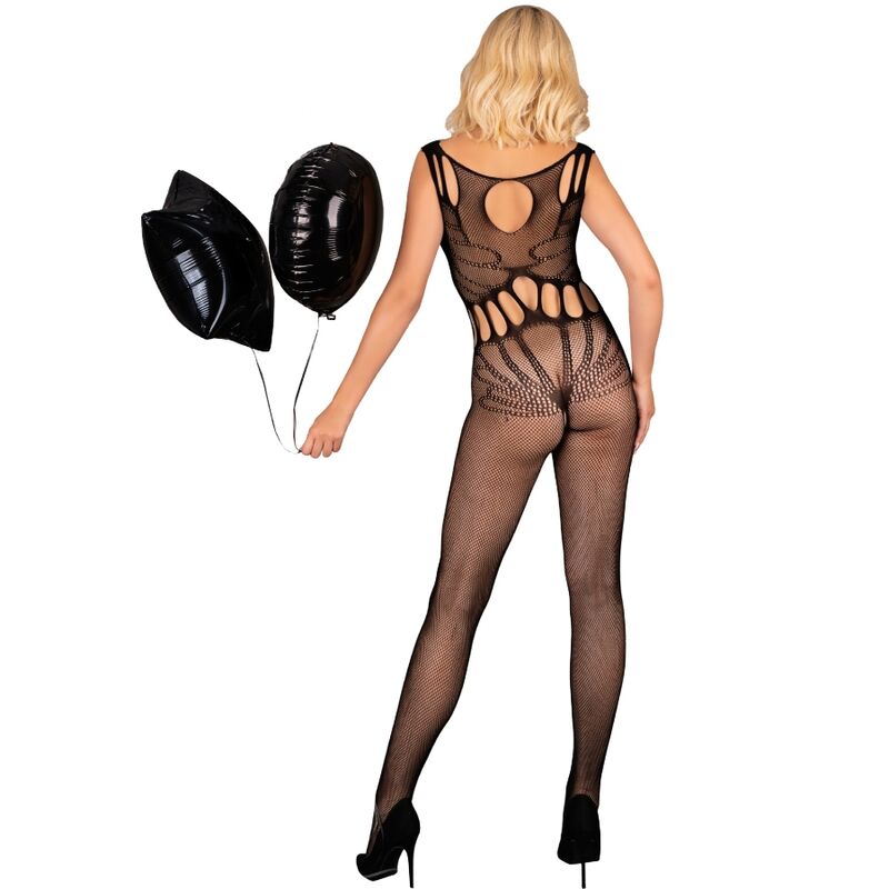 LIVCO CORSETTI FASHION - AMAHIL BODYSTOCKING WITH CRUST BLACK ONE SIZE