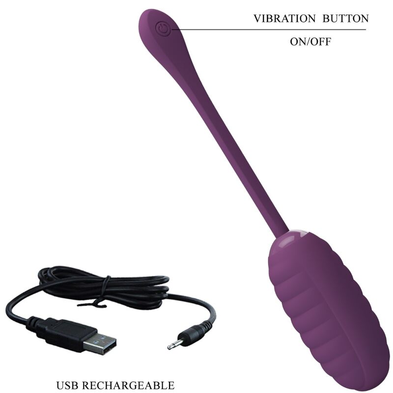 PRETTY LOVE - CASPER PURPLE RECHARGEABLE VIBRANT EGG