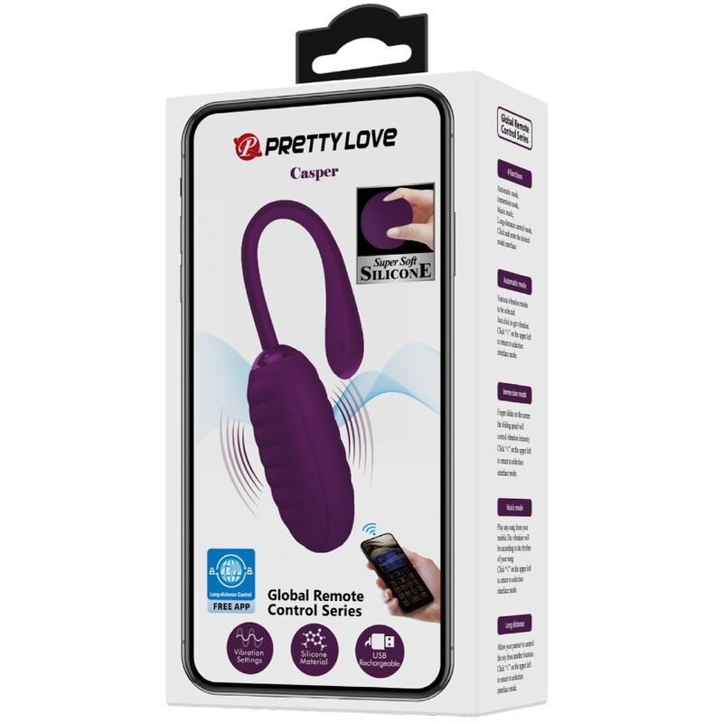 PRETTY LOVE - CASPER PURPLE RECHARGEABLE VIBRANT EGG