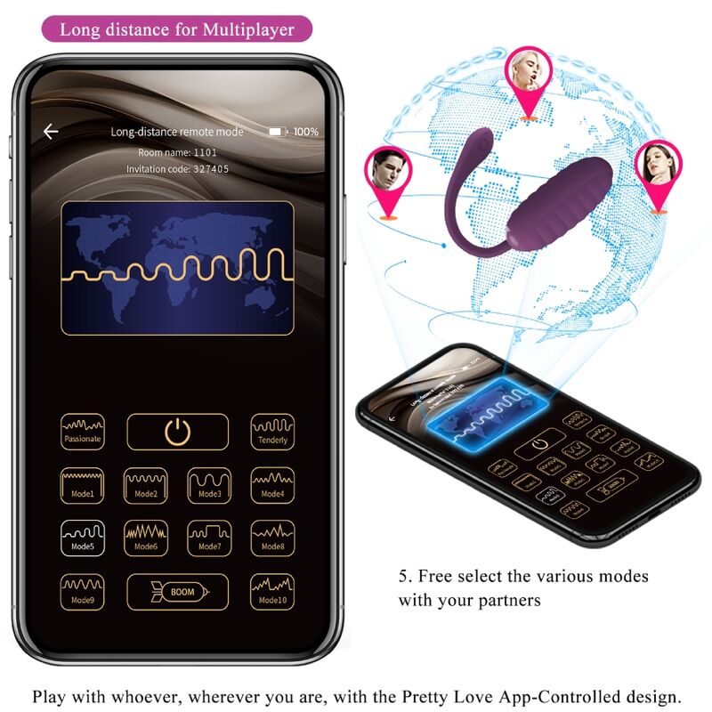 PRETTY LOVE - CASPER PURPLE RECHARGEABLE VIBRANT EGG