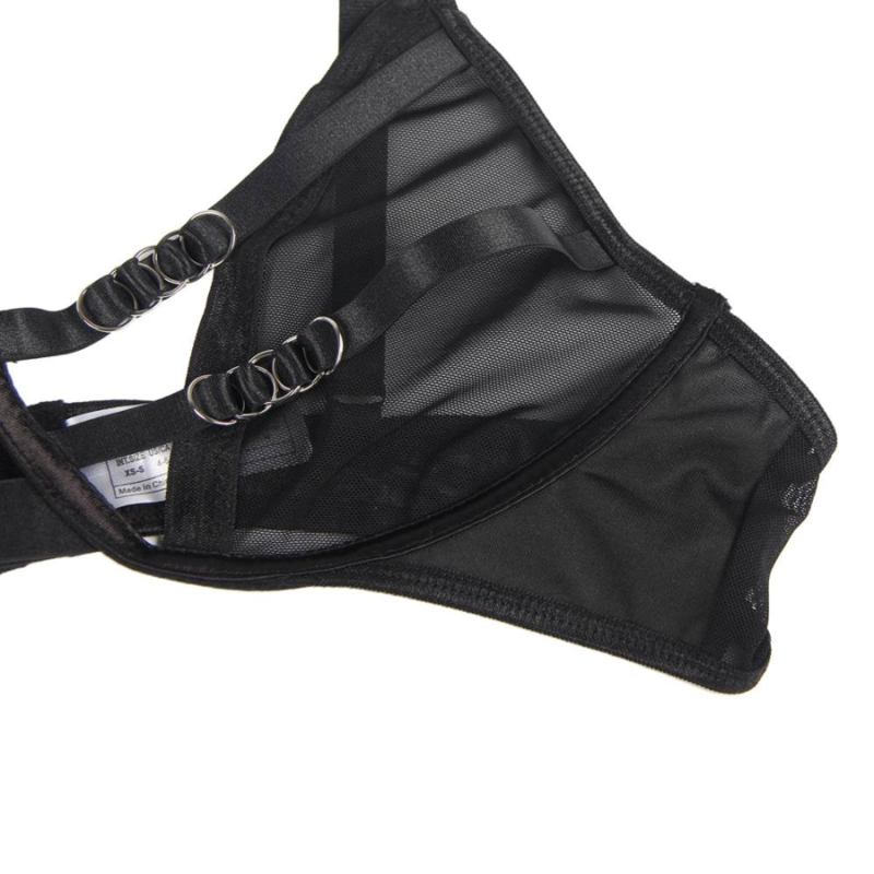 SUBBLIME - TWO-PIECE SET CONTAINING A TRANSPARENCY BRA AND S/M STRIPES