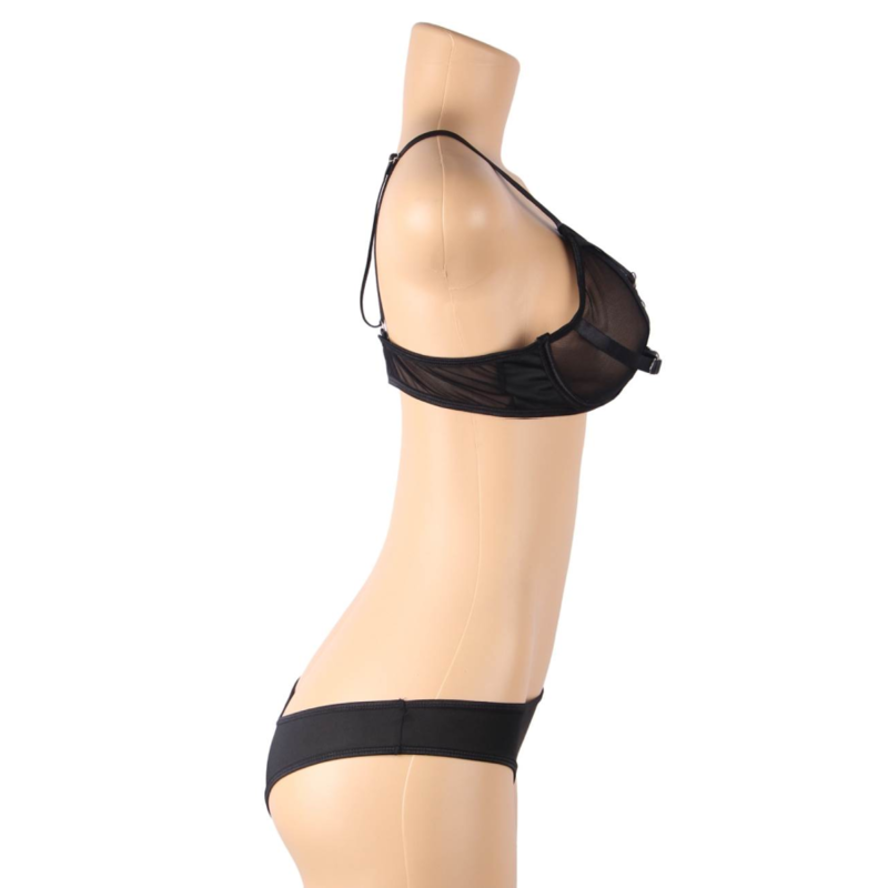SUBBLIME - TWO-PIECE SET CONTAINING A TRANSPARENCY BRA AND S/M STRIPES