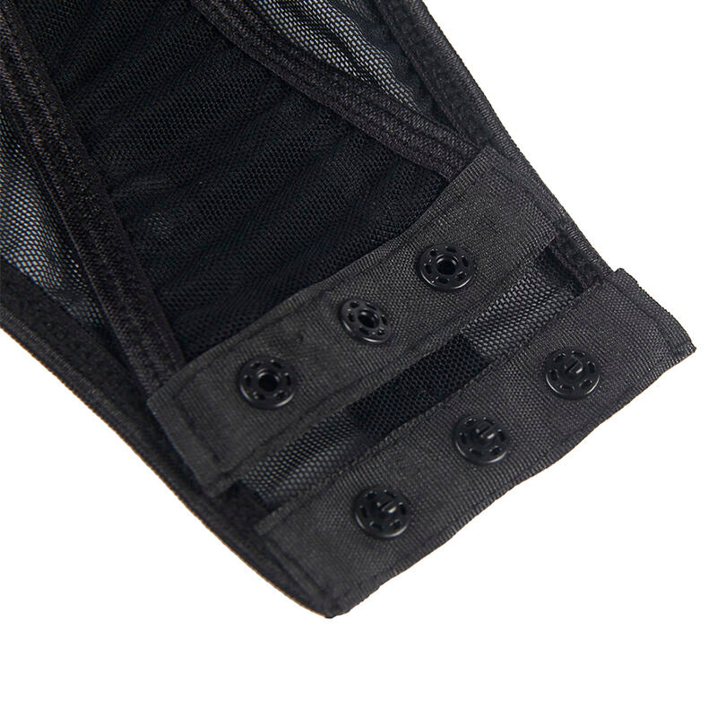 SUBBLIME - TEDDY WITH GARTER DETAIL ON CHEST BLACK S/M
