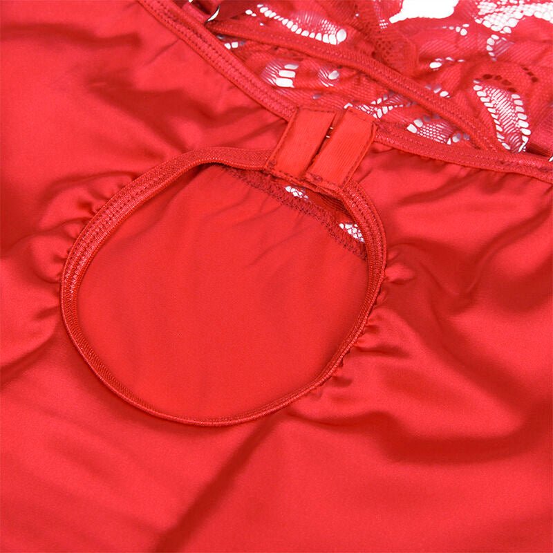SUBBLIME - SATIN BABY DOLL WITH LACE RED S/M