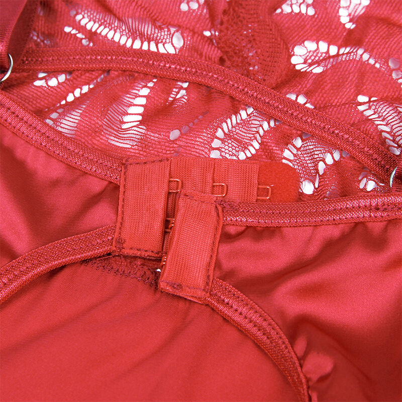 SUBBLIME - SATIN BABY DOLL WITH LACE RED S/M