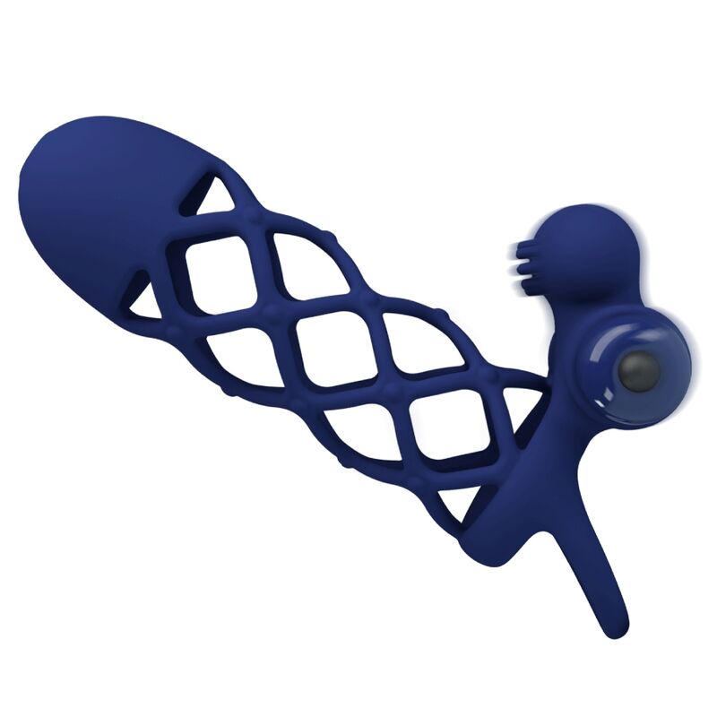 PRETTY LOVE - GIANN VIBRATOR RING WITH SILICONE SLEEVE BLUE