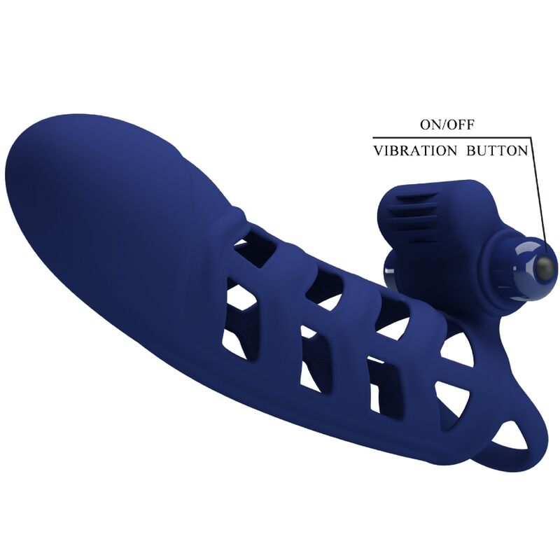 PRETTY LOVE - ALTAF VIBRATOR RING WITH SILICONE SLEEVE BLUE