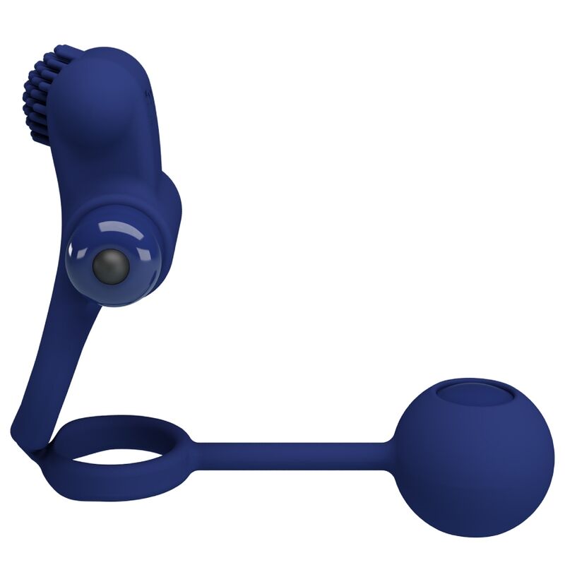 PRETTY LOVE - REMINGTON DOUBLE VIBRATION RING WITH STICK BLUE