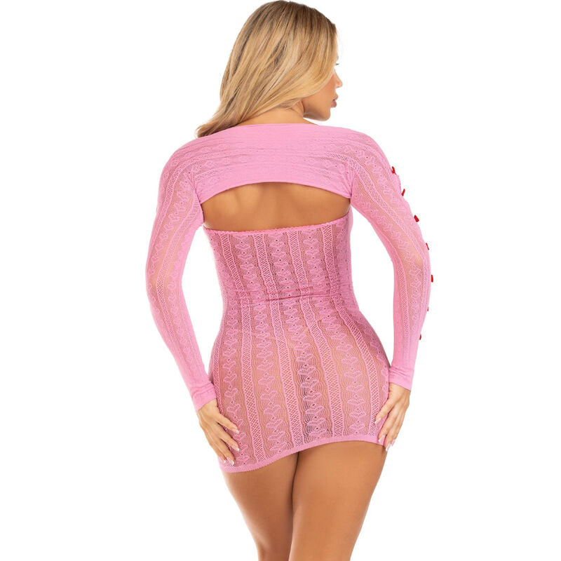LEG AVENUE - DRESS HEART &amp; BOW PINK ONE SIZE