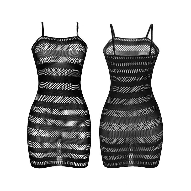 SUBBLIME - 951733 NET DRESS WITH BLACK STRIPES ONE SIZE