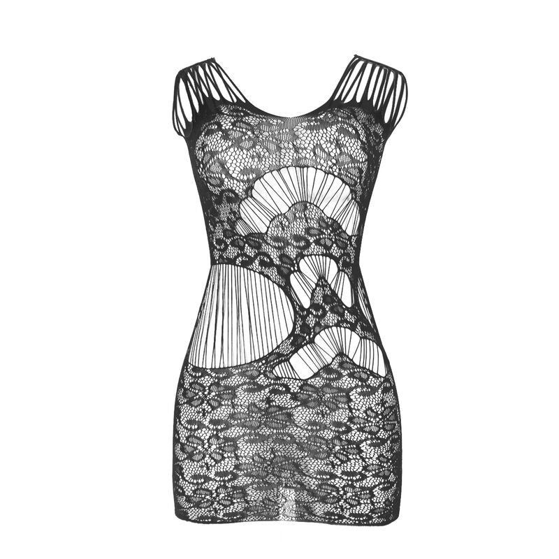 SUBBLIME - 951771 Long Open-Back Mesh Dress Black One Size
