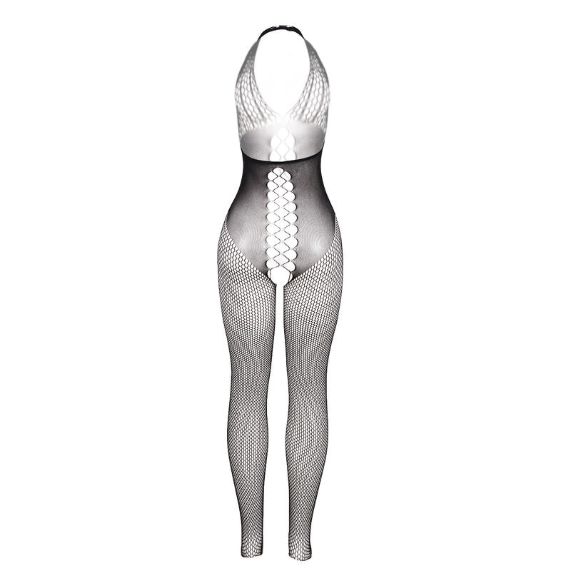 SUBBLIME - 951832 Open-Back Bodystocking with Cross Details, Black, One Size