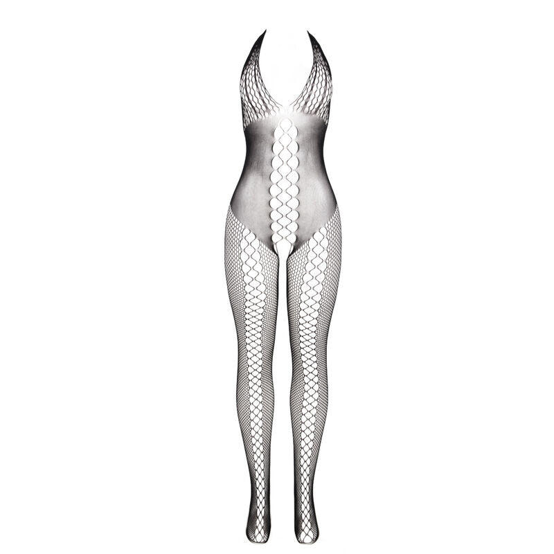 SUBBLIME - 951832 Open-Back Bodystocking with Cross Details, Black, One Size