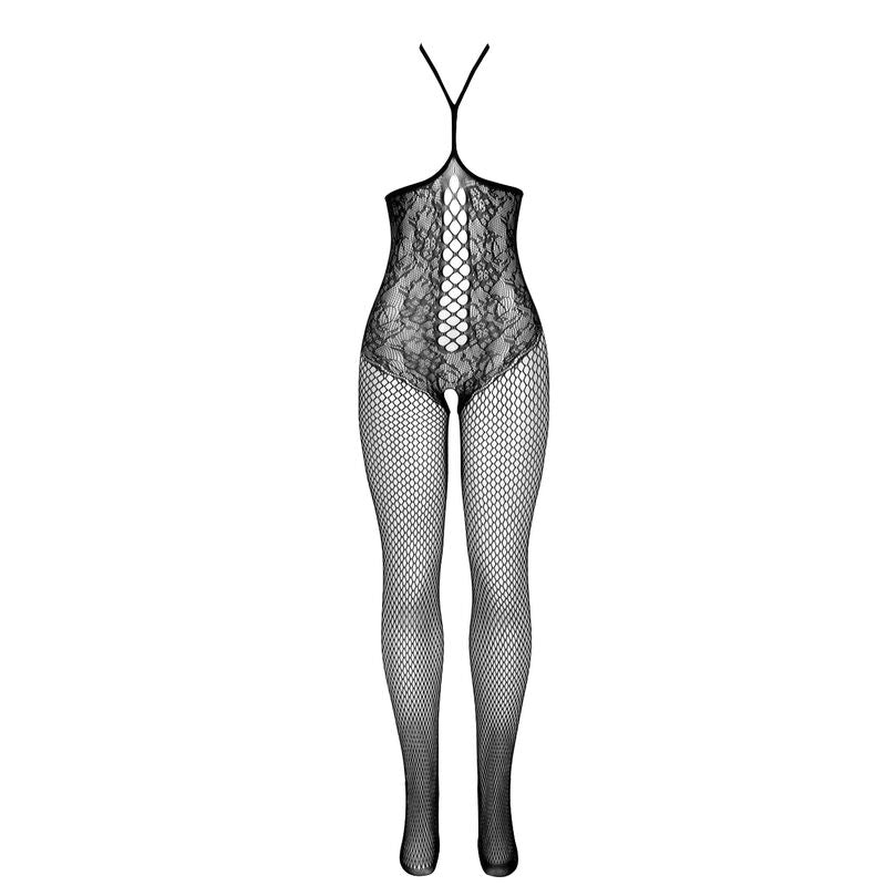 SUBBLIME - 951849 OPEN NET BODYSTOCKING WITH NECK HOLDER AND BLACK ONE SIZE